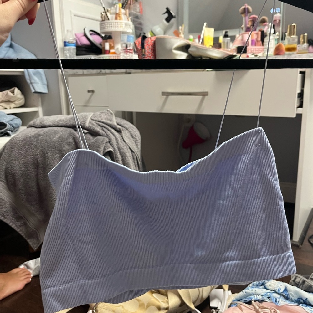 Hollister Sky Blue Ribbed Crop Top